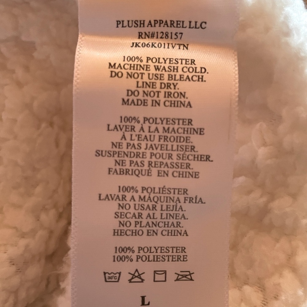 REVOLVE x Plush Sherpa Full Zip Jacket Womens Removable Hood Outerwear Sz Large - Picture 13 of 13